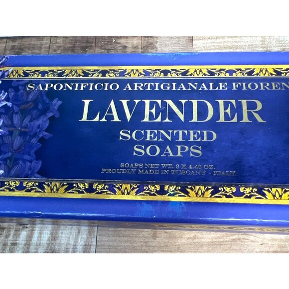 Saponificio Artigianale Fiorentino Lavender Scented Soaps In Gift Box 3x3.4 Oz R - Picture 2 of 6